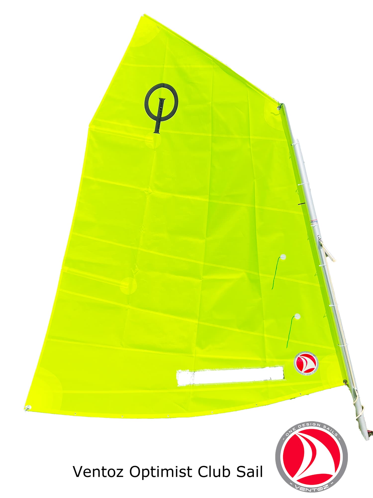 Ventoz Optimist Club Żagiel - Neonowy żółty z oknem