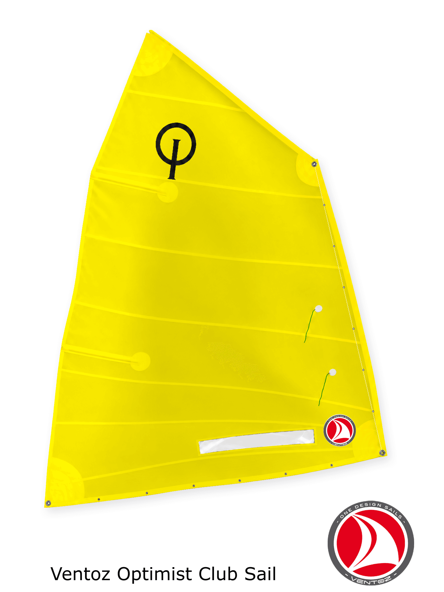 Ventoz Optimist Club Zeil - Fluor Geel met venster