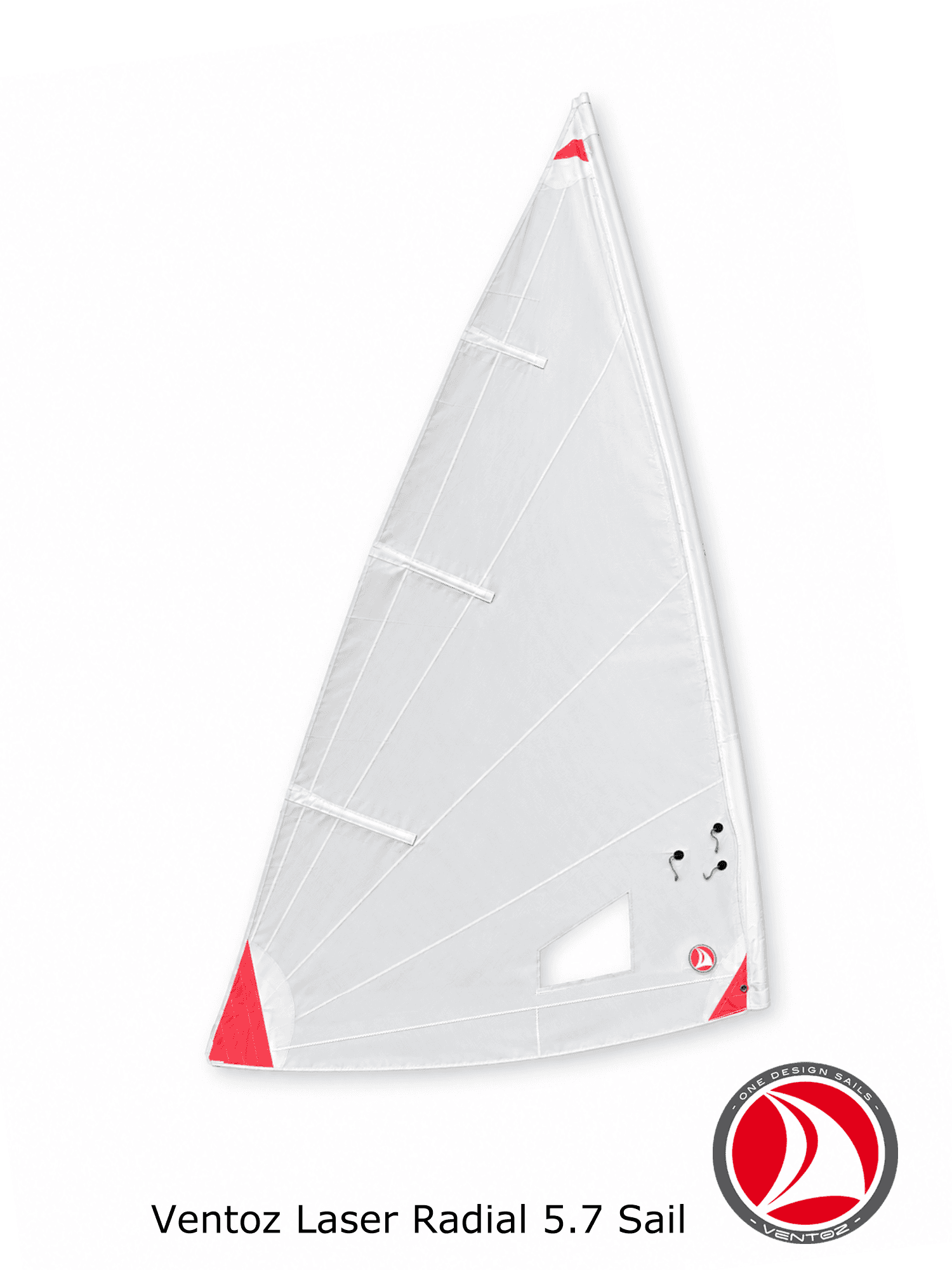 Ventoz Laser Radial Zeil 5.7 m2 (ILCA 6) - Rode Patches