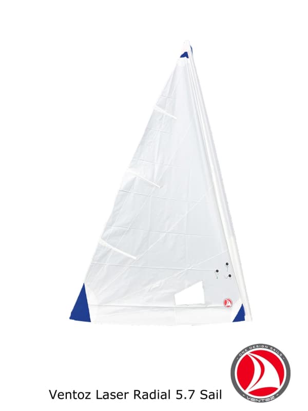 Ventoz Laser Radial Zeil 5.7 m2 (ILCA 6) -Blauwe Patches